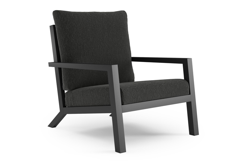Arnes loungestoel in zwart aluminium met sky black weather+ softtouch kussen