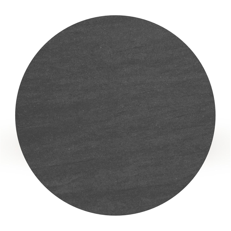 Table de basse Bomero en teck et céramique plein Basalt Black - Diam. 85 x Haut. 20 cm