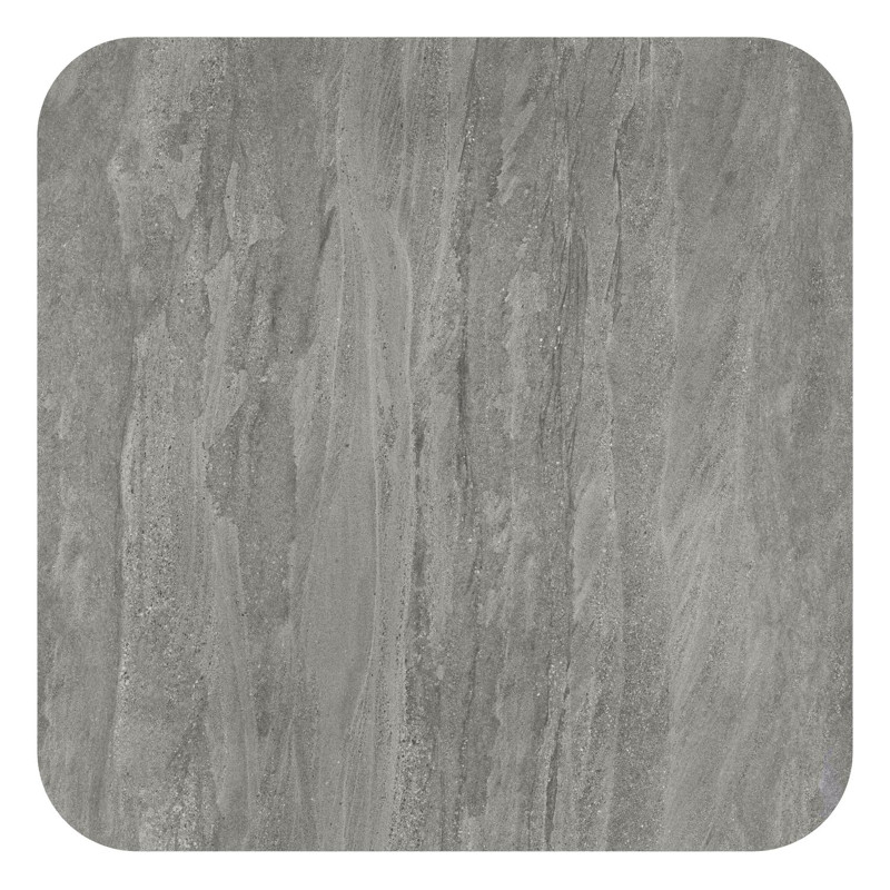 Amico tuintafel afgerond vierkant in beige aluminium en volkeramiek Aspen Grey - L 148 x B 148 x H 73.5 cm