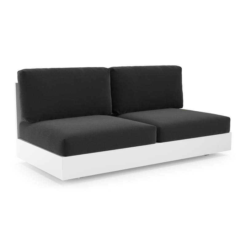 Como loungebank in wit aluminium met natte sooty all weather sunbrella® luxe kussen