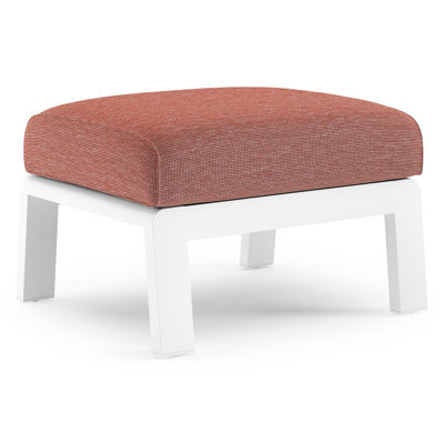 Cosenzo poef in wit aluminium met slow alezan all weather sunbrella® luxe kussen