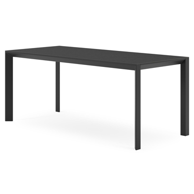 Table de jardin Malito en aluminium noir et céramique pleine nero black - Lg 180 x Larg. 80 x H 75 cm