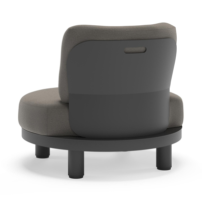 Fauteuil de jardin Donato en aluminium noir et coussins en all weather sunbrella® luxe Natte Dark Taupe
