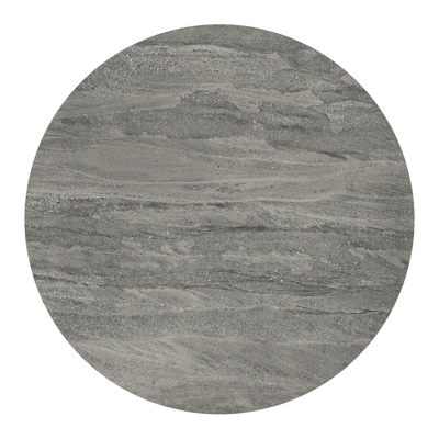 Fano tuintafel rond in wit aluminium en volkeramiek Aspen Grey - Dia. 130 x H 75 cm