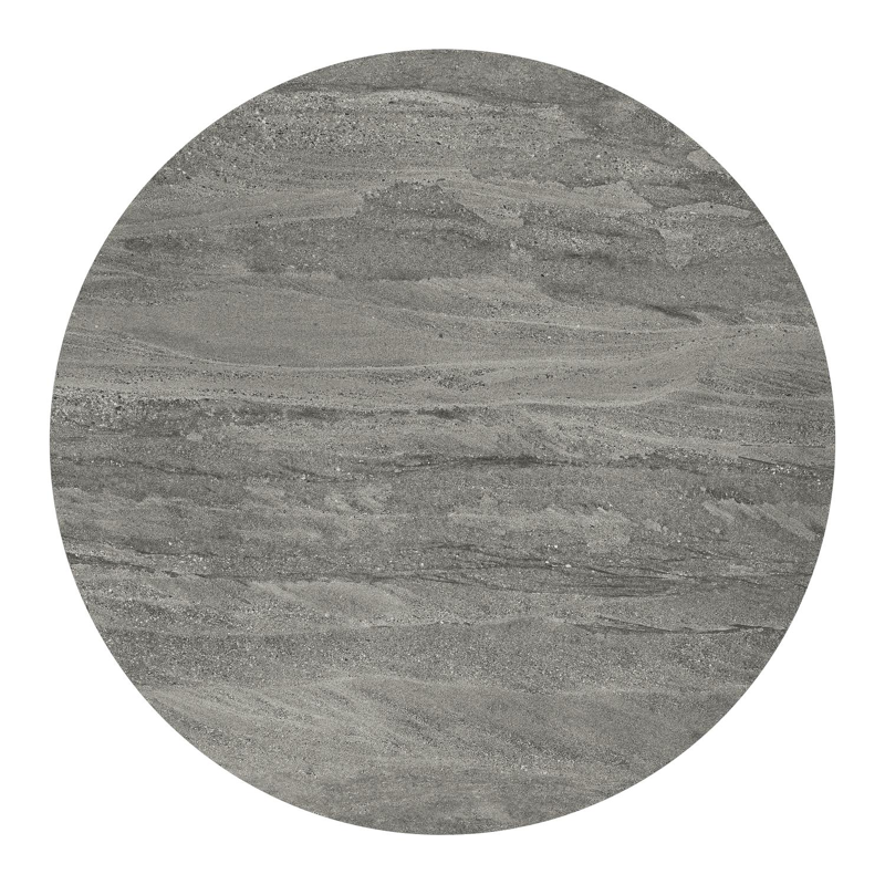 Fano tuintafel rond in wit aluminium en volkeramiek Aspen Grey - Dia. 130 x H 75 cm