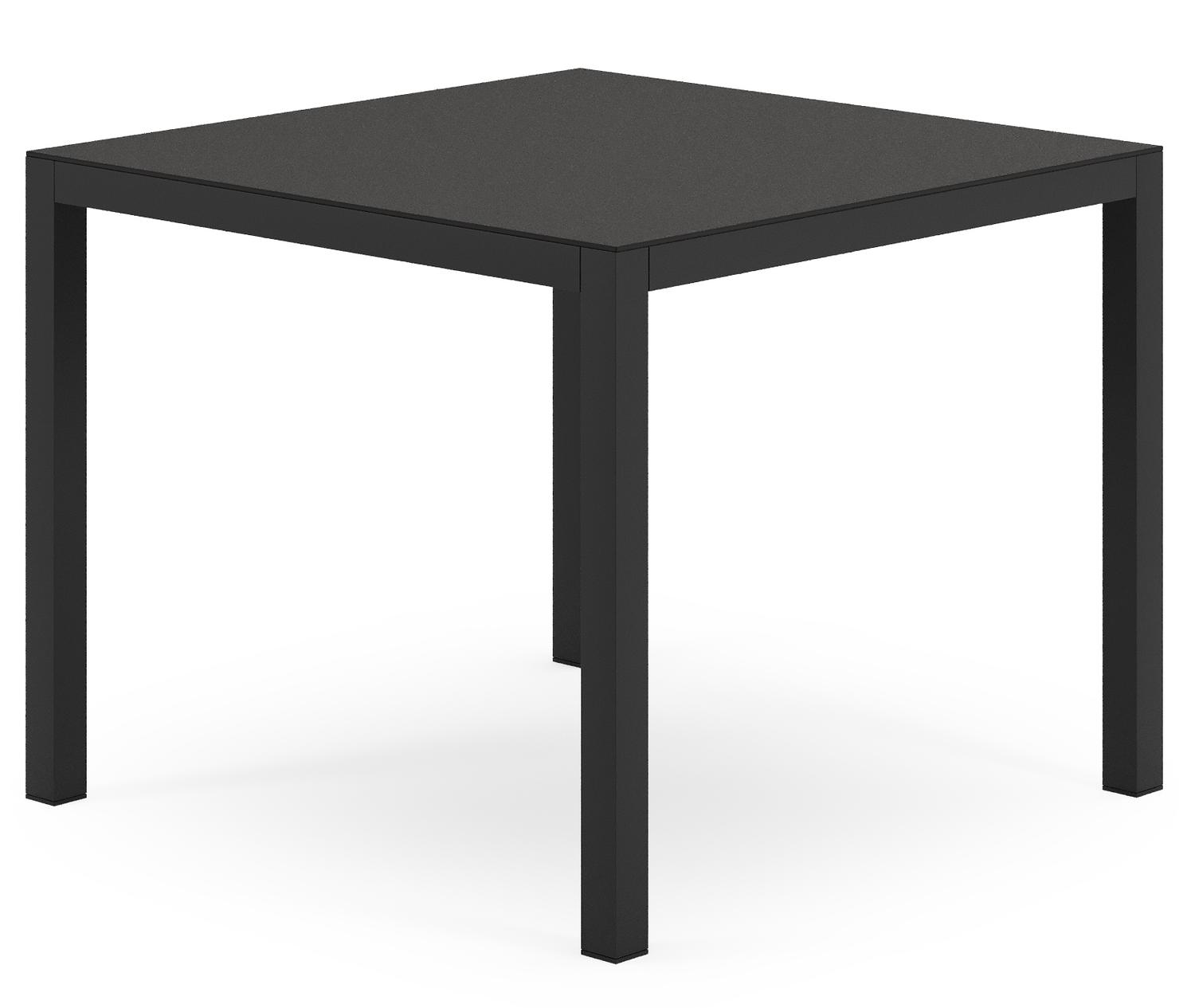 Feltro ensemble de jardin carré en aluminium noir en sintered stone notte minerale avec 4 chaises de jardin Artena