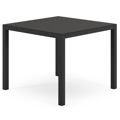 Feltro tuinset in zwart aluminium en sintered stone Notte minerale met 2 Madura tuinstoelen