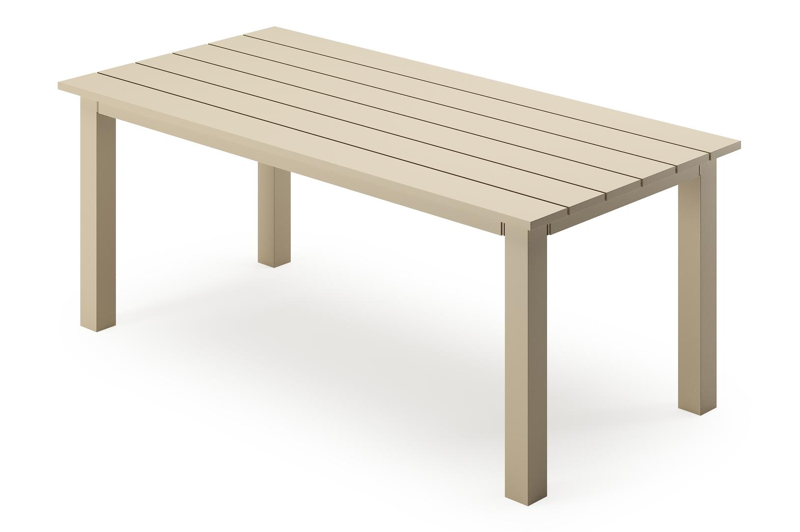 Nelas loungetafel in beige aluminium - L 120 x B 60 x H 42 cm