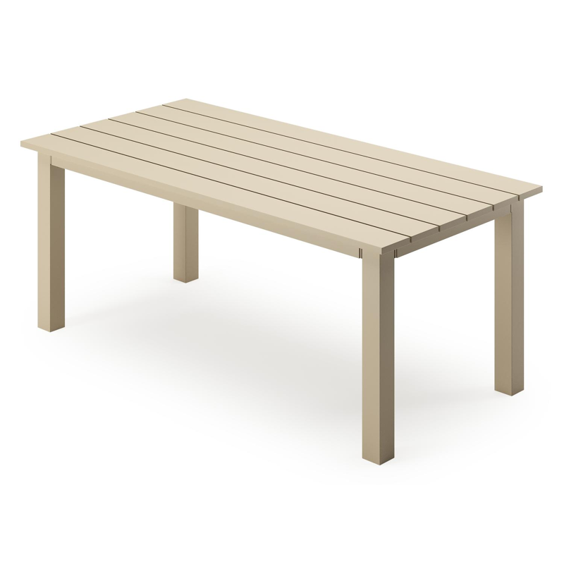 Nelas loungetafel in beige aluminium - L 120 x B 60 x H 42 cm