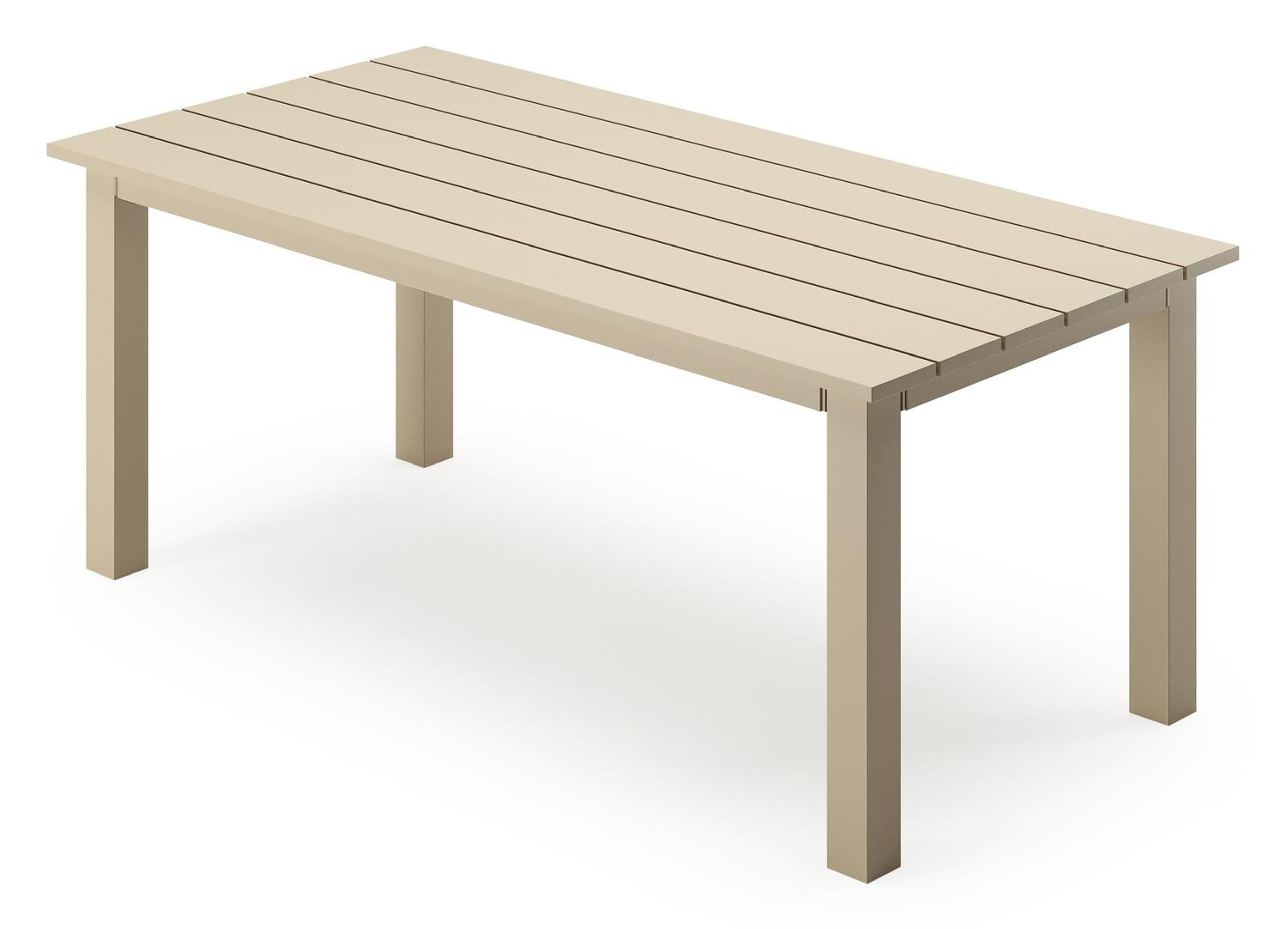 Nelas loungetafel in beige aluminium - L 120 x B 60 x H 42 cm