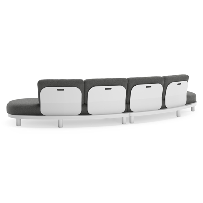 Donato loungebank in wit aluminium met all weather cosytica Catania Black kussen