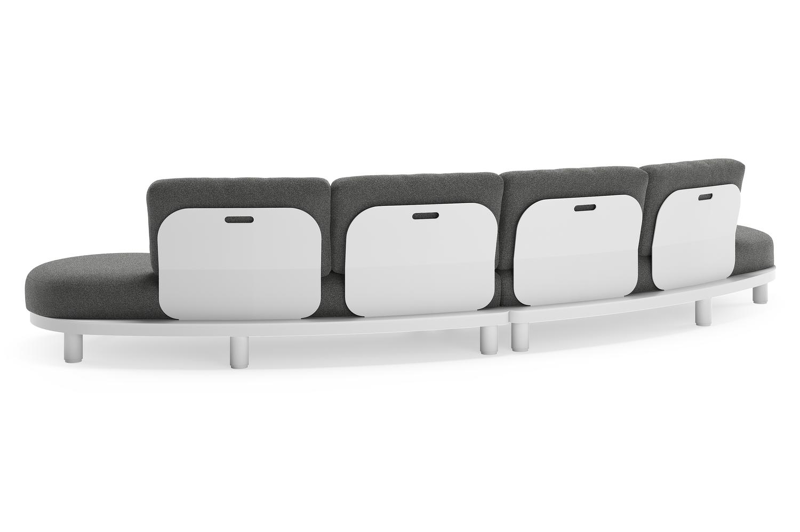 Donato loungebank in wit aluminium met all weather cosytica Catania Black kussen