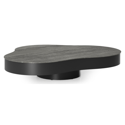 Lomano loungetafel cloud in zwart aluminium en volkeramiek Aspen Grey - L 131 x B 108 x H 25 cm