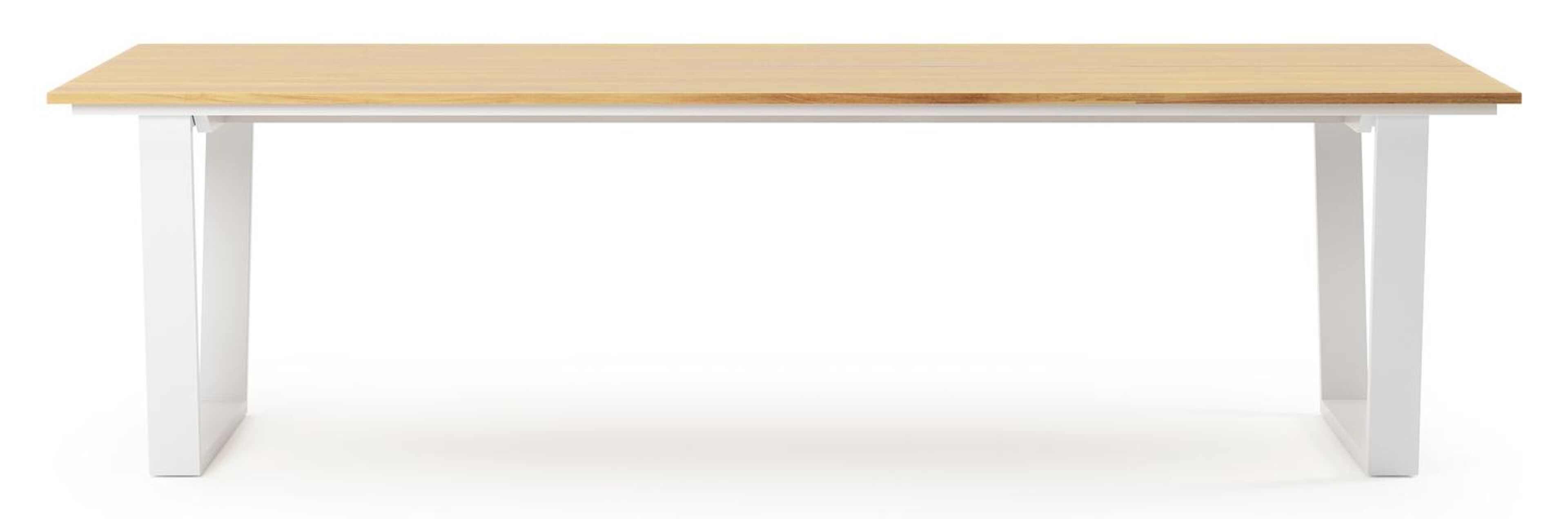 Pagino tuintafel rechthoekig in wit aluminium en teak - L 280 x B 110 x H 73,5 cm