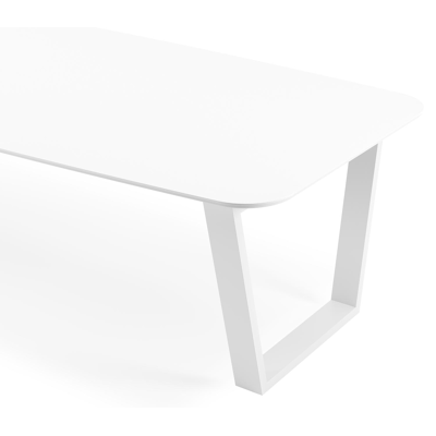 Pagino tuintafel in wit aluminium en volkeramiek arctic white - L 315 x B 115 x H 74 cm