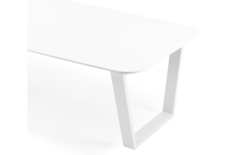 Pagino tuintafel in wit aluminium en volkeramiek arctic white - L 315 x B 115 x H 74 cm
