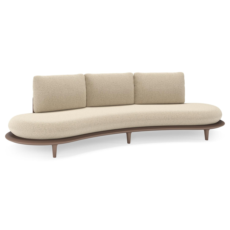 Canapé de jardin Bomero en aluminium taupe et coussins en all weather cosytica bora desert