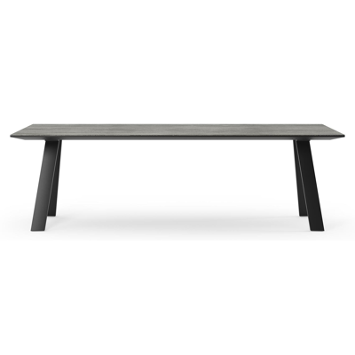 Cesano tuintafel in zwart aluminium en volkeramiek aspen grey - L 240 x B 100 x H 75 cm
