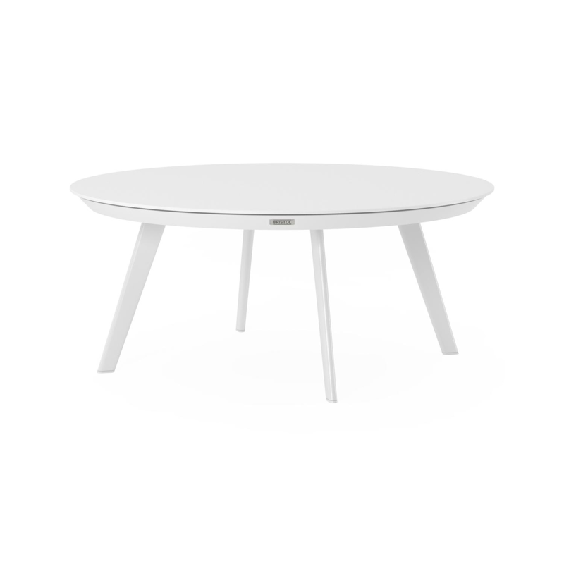 Rondo loungetafel in wit aluminium en arctic white volkeramiek - Dia. 85 x H 35 cm