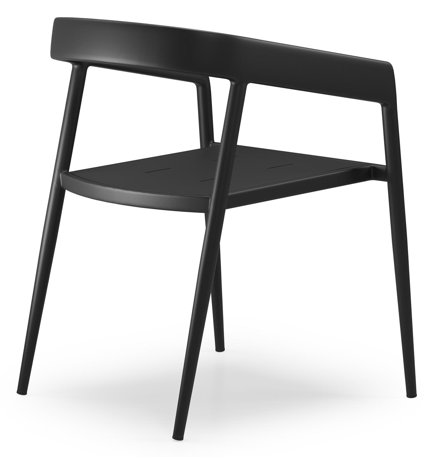 Donato tuinstoel in zwart aluminium