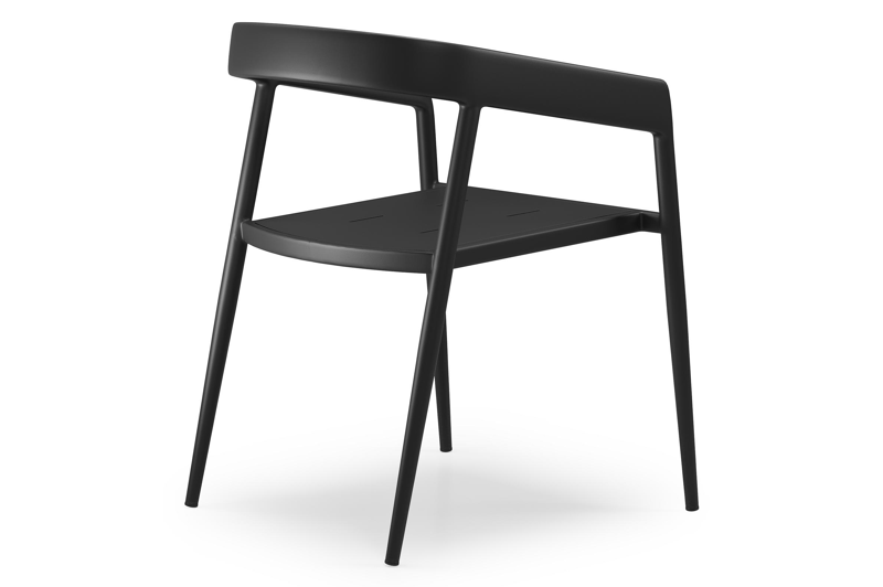 Donato tuinstoel in zwart aluminium