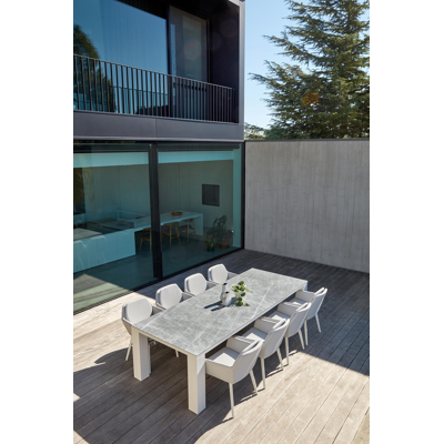 Altera tuinstoel wit-grijs - aluminium en textilene