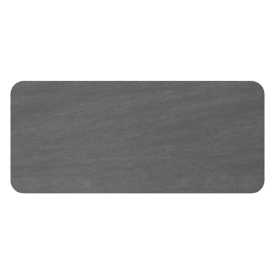 Orso tuintafel rechthoekig afgerond in wit aluminium en volkeramiek Basalt Black - L 200 x B 80 x H 74.5 cm