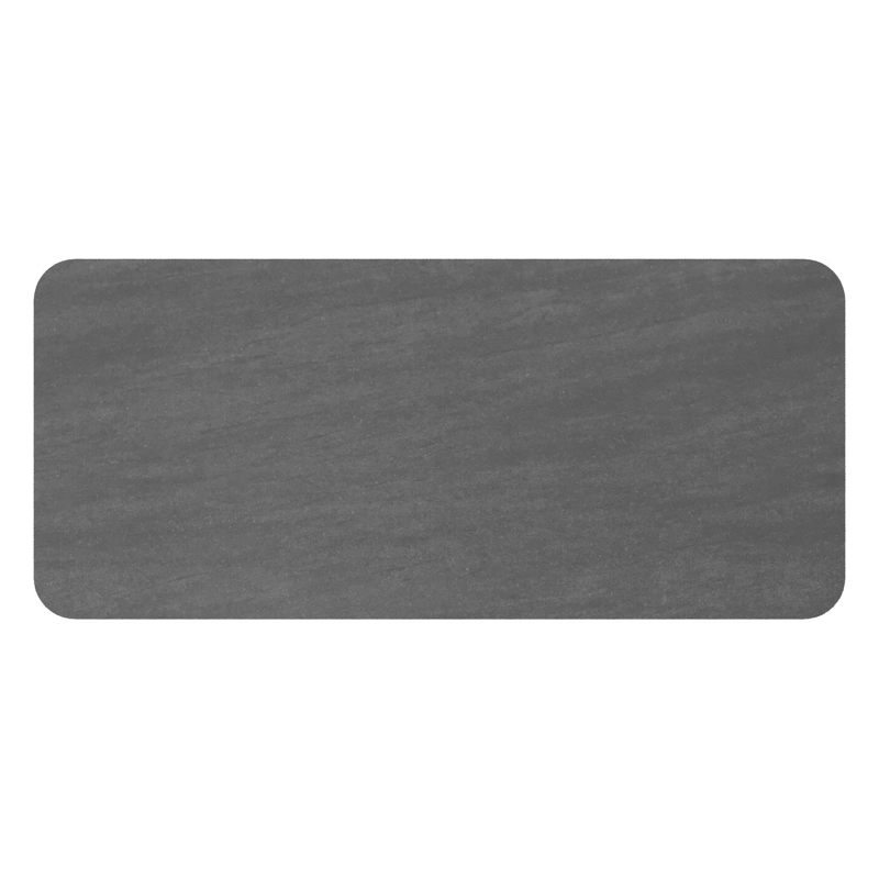 Orso tuintafel rechthoekig afgerond in wit aluminium en volkeramiek Basalt Black - L 200 x B 80 x H 74.5 cm