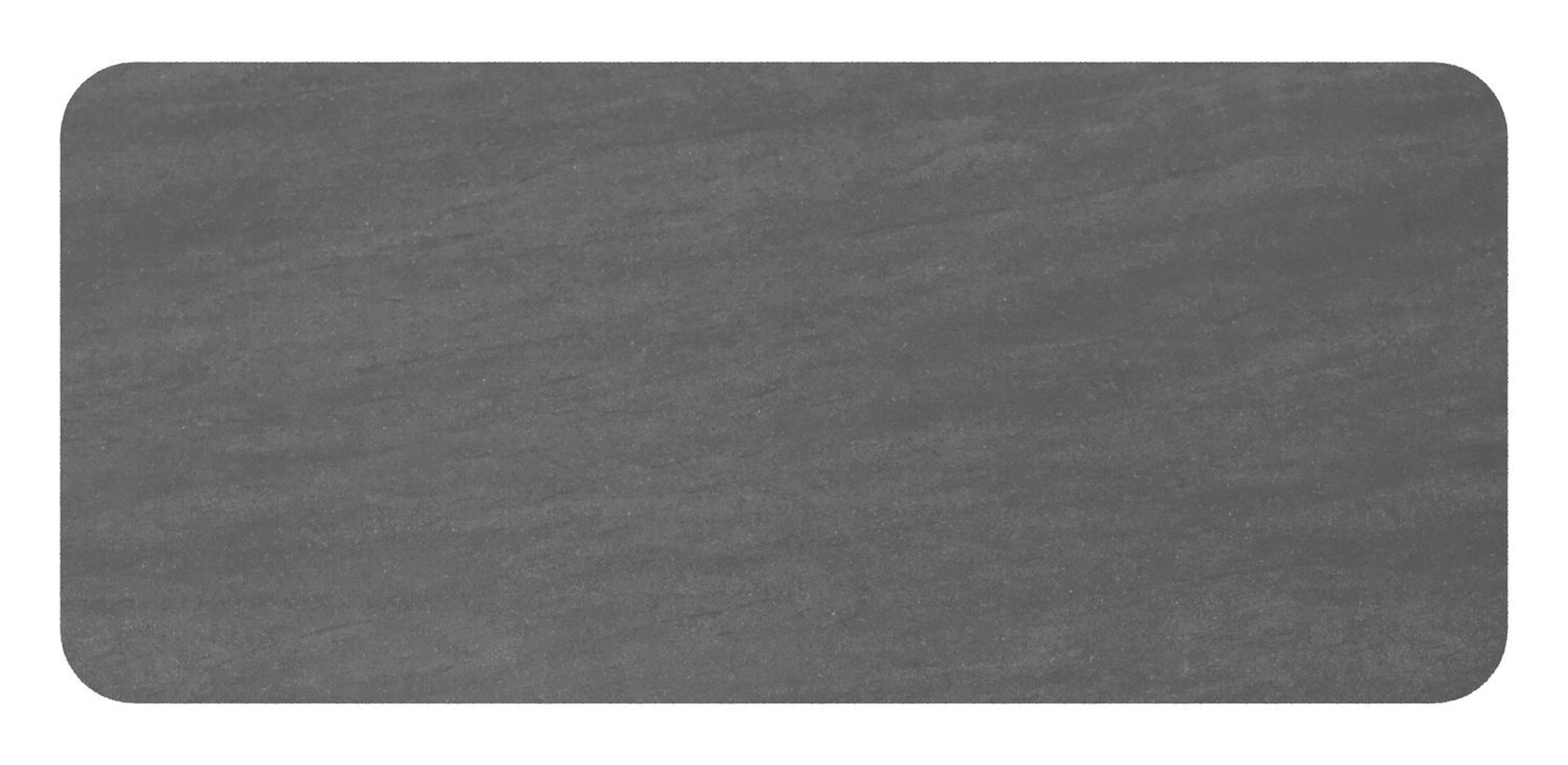 Table de jardin Orso rectangulaire arrondi en aluminium blanc et céramique pleine Basalt Black - Lg. 200 x Lrg. 80 x Haut. 75 cm