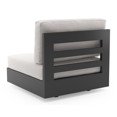 Fauteuil de jardin Como en aluminium noir et coussins en all weather solica ego eggshell