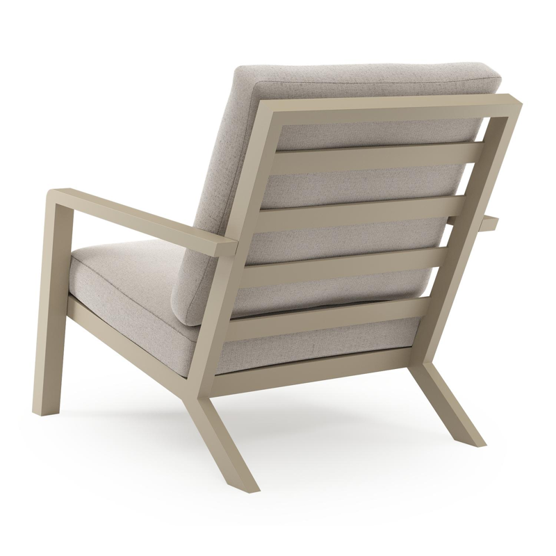 Nelas loungestoel in beige aluminium met beige kussen