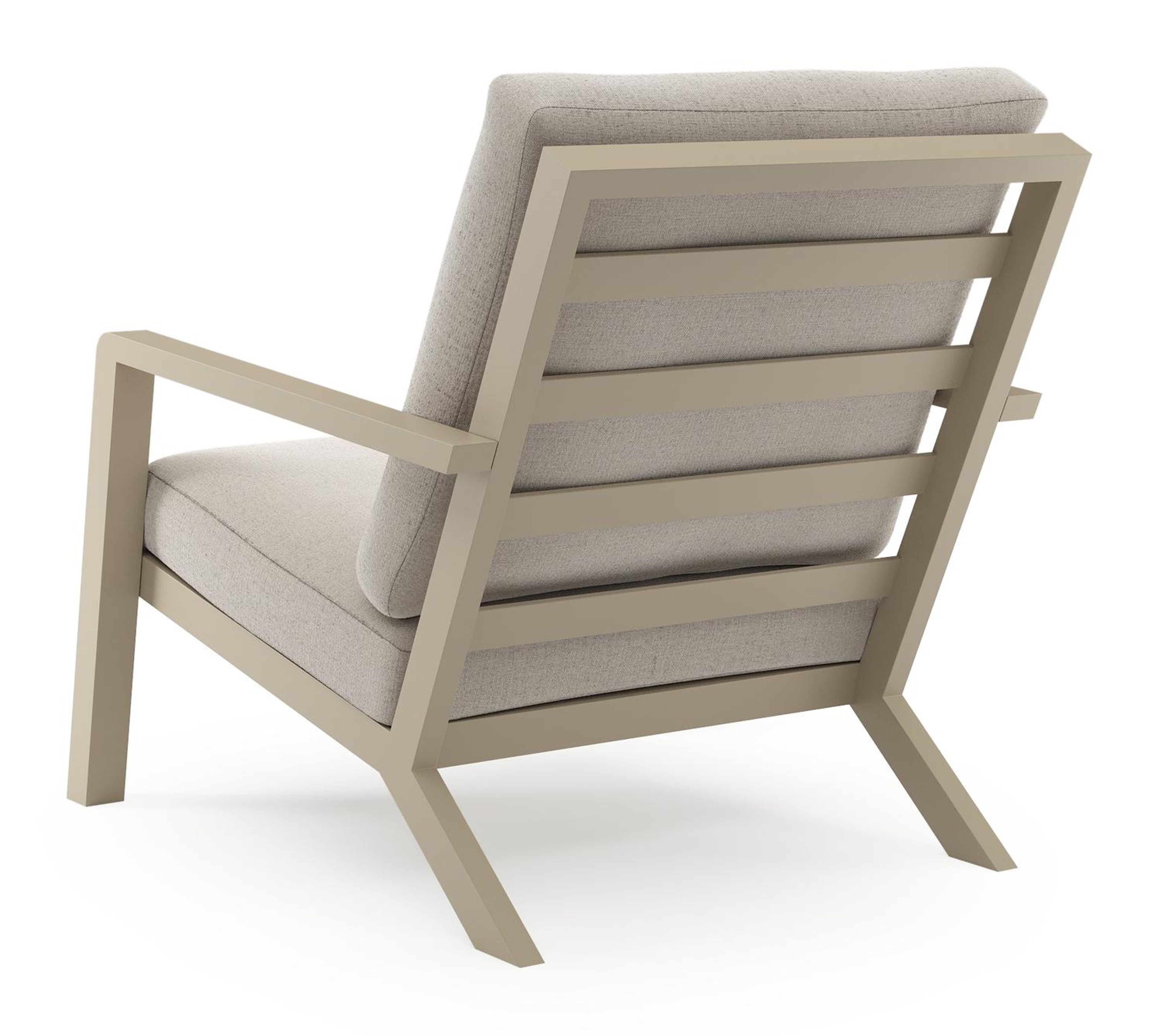 Nelas loungestoel in beige aluminium met beige kussen