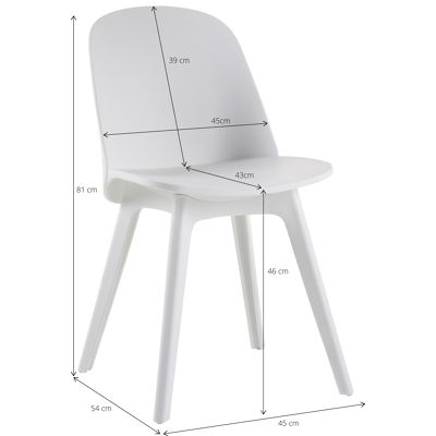 Bena stoel wit-wit - kunststof en kunststof