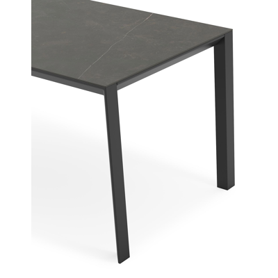 Malito tuintafel in zwart aluminium en volkeramiek calatorao - L 180 x B 80 x H 75 cm