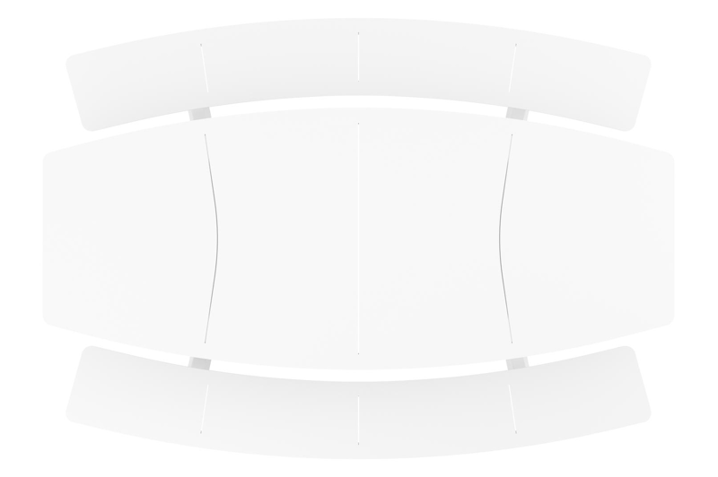 Forno picknicktafel bootvorm in wit aluminium - L 240 x B 181 x H 72 cm