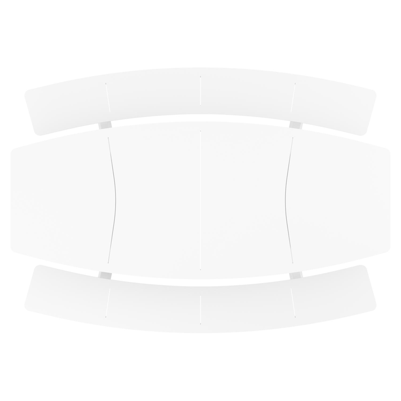 Table de pique-nique Forno forme de bateau en aluminium blanc - Lg. 240 x Lrg. 181 x Haut. 72 cm