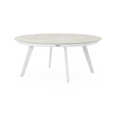 Rondo loungetafel in wit aluminium en shilin volkeramiek - Dia. 85 X H 35 cm