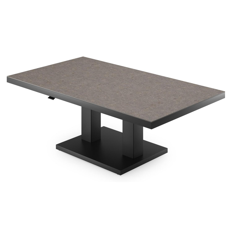 Cirello loungetafel in zwart aluminium en wulong volkeramiek - L 140 x B 80 x H 71 cm