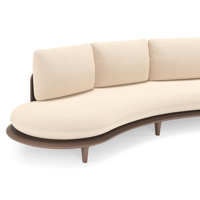 Bomero loungebank in taupe aluminium met heritage papyrus all weather sunbrella® luxe kussen