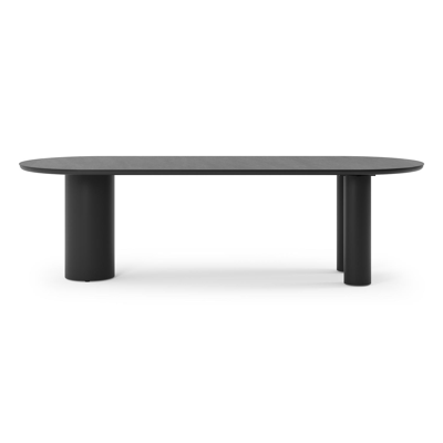 Organo tuintafel ovaal in zwart aluminium en volkeramiek  basalt black - L 260 x B 100 x H 74 cm