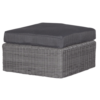 Amari koffietafel/ligstuk in grijs wicker met polyester kussens