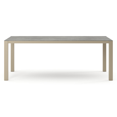 Como tuintafel rechthoekig in beige aluminium en volkeramiek Aspen Grey - L 200 x B 100 x H 73 cm