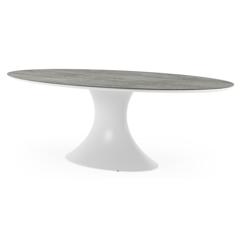 Fano tuintafel in wit aluminium en volkeramiek aspen grey - L 240 x B 135 x H 75 cm