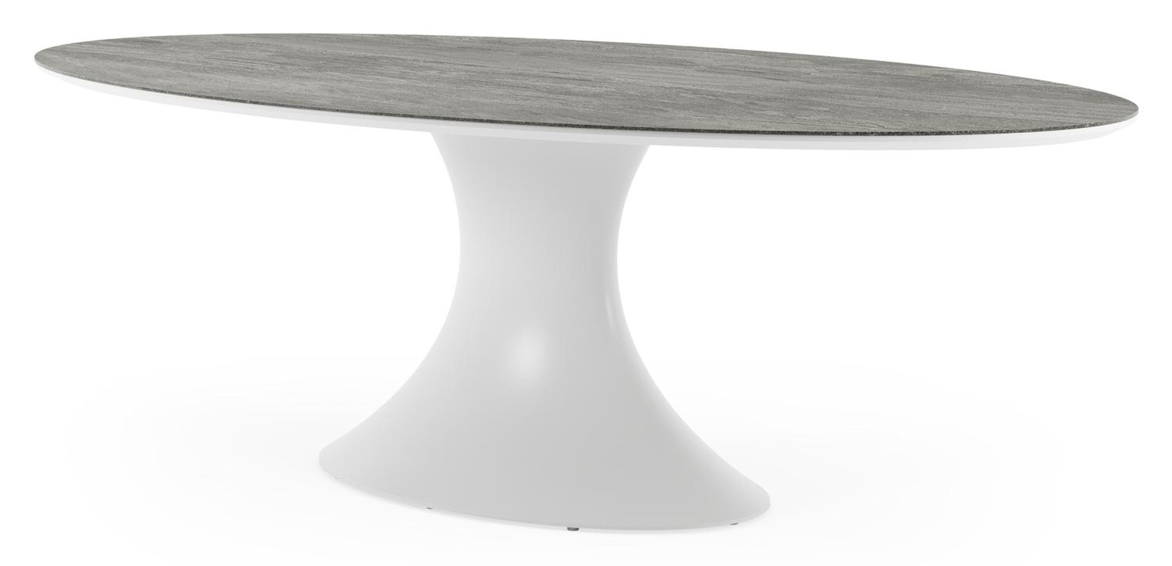Fano tuintafel in wit aluminium en volkeramiek aspen grey - L 240 x B 135 x H 75 cm