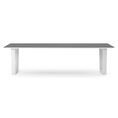Pagino tuintafel rechthoekig in wit aluminium en volkeramiek Basalt Black - L 280 x B 110 x H 73.5 cm