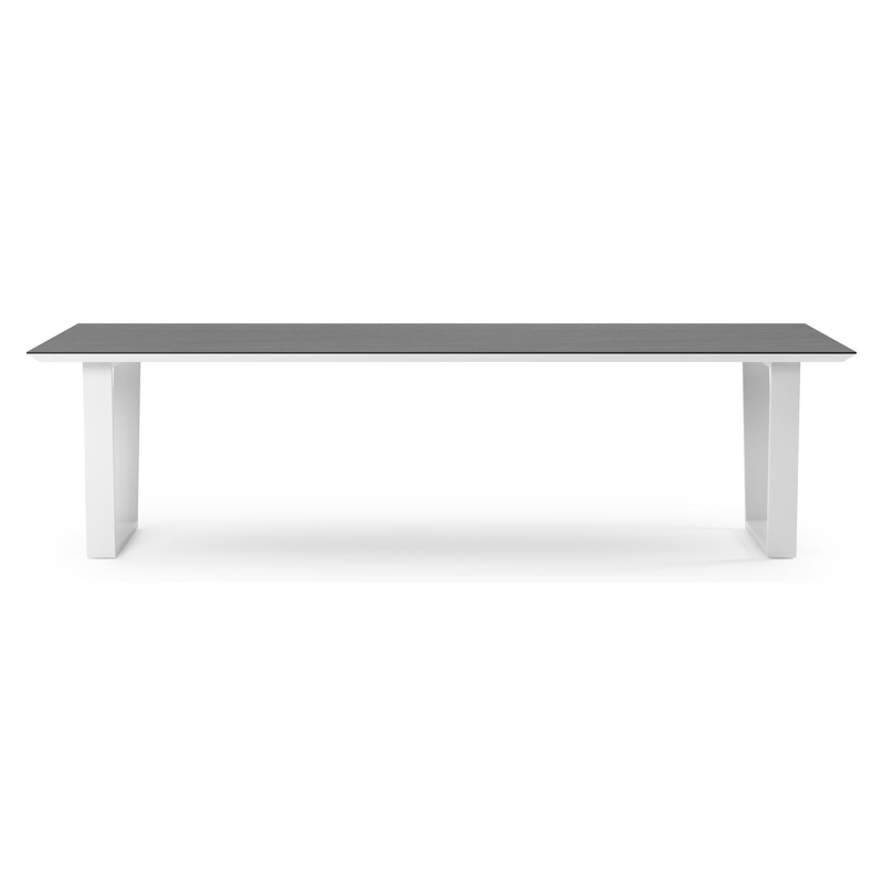 Pagino tuintafel rechthoekig in wit aluminium en volkeramiek Basalt Black - L 280 x B 110 x H 73.5 cm