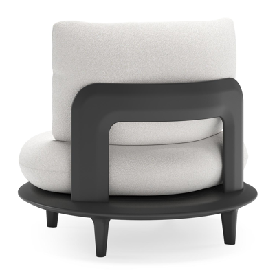 Bomero loungestoel in zwart aluminium met soul optik all weather solica kussen