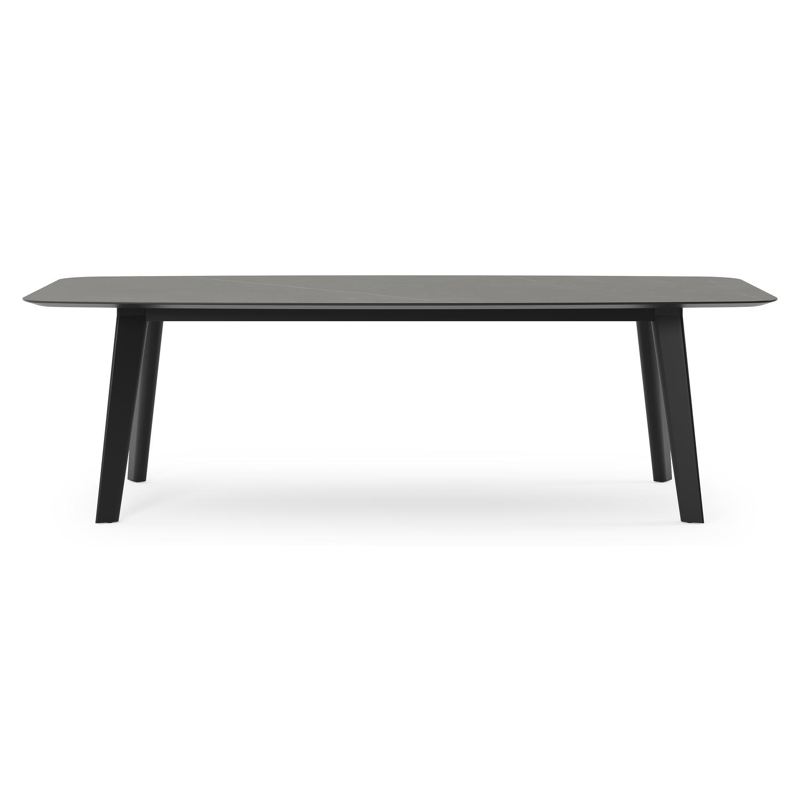 Lacrima tuintafel in zwart aluminium en volkeramiek calatorao - L 255 x B 115 x H 74 cm
