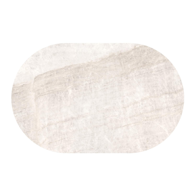 Teramo tuintafel bombo in beige aluminium en volkeramiek Taj Mahal - L 110 x B 70 x H 73.7 cm