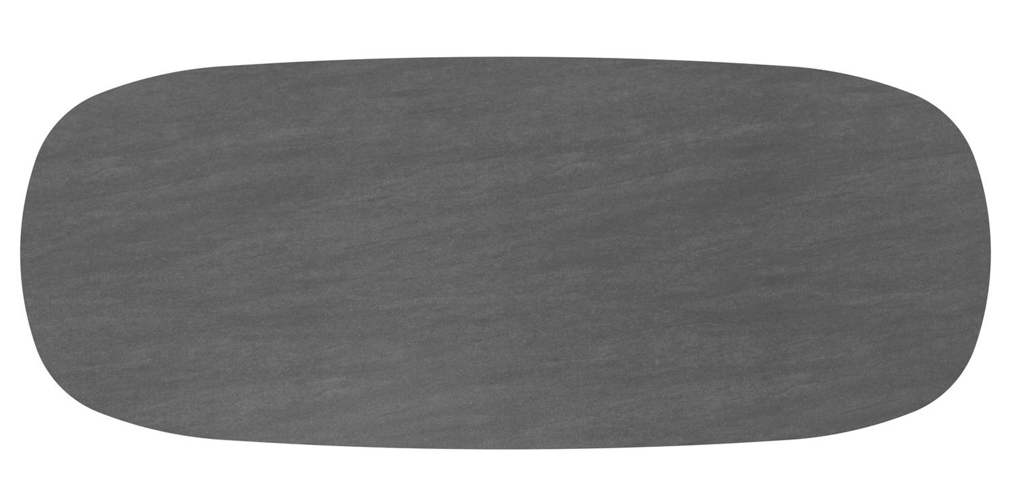 Table de jardin low dining Amico bombo en aluminium blanc et céramique pleine Basalt Black - Lg. 320 x Lrg. 130 x Haut. 61 cm